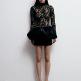 ABITO MINI PEPLUM CATROUX IN DERRIÈRE NOIR