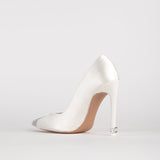 ESCARPINS EVE EN SATIN BLANC ORNÉ DE BIJOUX