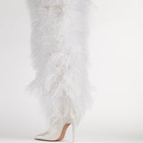 BOTTINES ILKYAZ EN PLUMES BLANCHES
