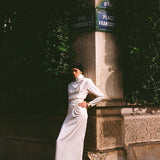 ÂGNES MAXI EN BLANC COQUILLE