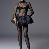 GALINA MINI GONNA IN NERO OSSIDIANA