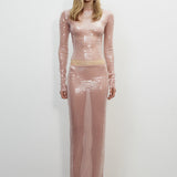 CATROUX TOP IN ROSE SMOKE