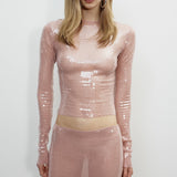 CATROUX TOP IN ROSE SMOKE