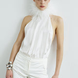 NADIA TOP IN PEARL OYSTER