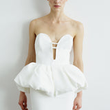 LIA PEPLUM MINI IN TEMPLE WHITE