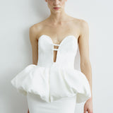 LIA PEPLUM MINI IN TEMPLE WHITE