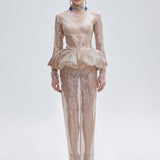 ROBE PEPLUM CATROUX EN NUDISTE