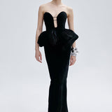 ROBE PEPLUM LIA EN NOIR IMPÉRIAL