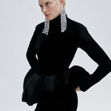 ROBE MINI PEPLUM CATROUX EN NOIR IMPÉRIAL