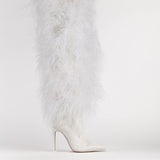 ILKYAZ BOOTS IN WHITE FEATHER