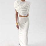 KHARA TOP IN MARBLE WHITE